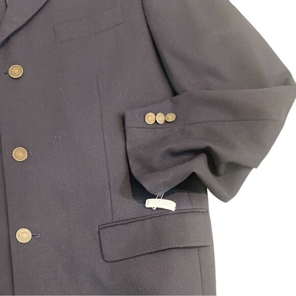Luca Bertoni 100% pure new wool navy 3 button blazer sports jacket size 42 tall - Picture 3 of 6